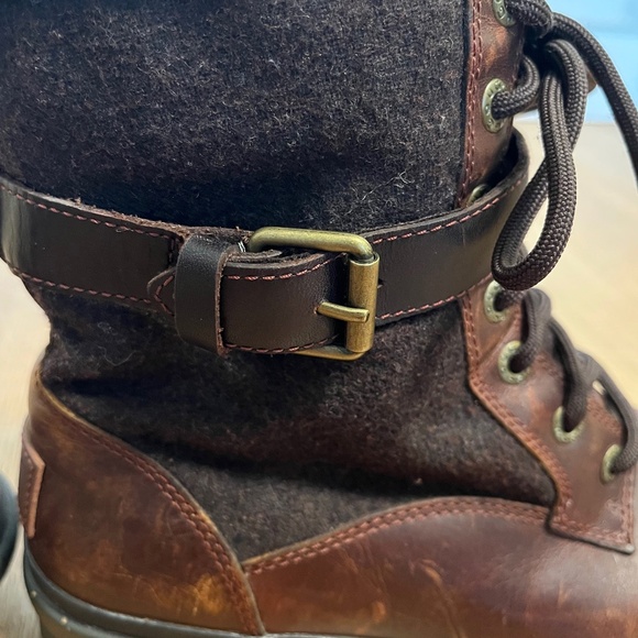 UGG Chestnut Brown Kesey Waterproof Leather Shearling Lined Boots Size 6.5 - Picture 4 of 9